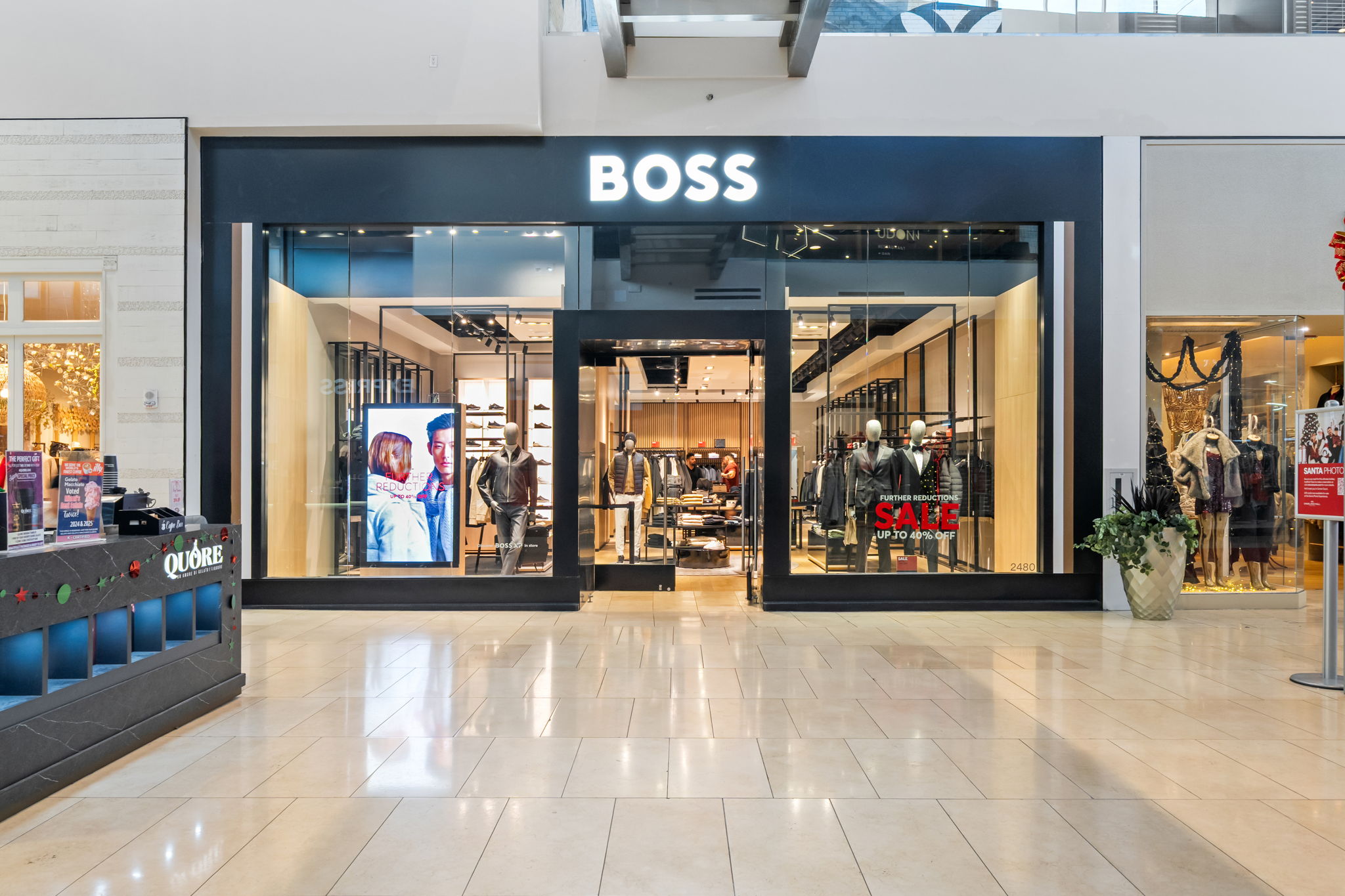 Elegant wide plank European oak floors PID Floors Hugo Boss Miami flagship boutique design