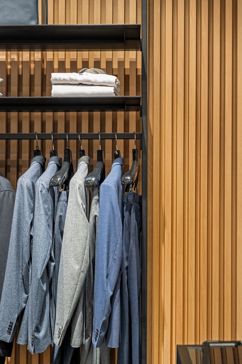 Refined oak flooring installation PID Floors Hugo Boss Miami luxury fashion interior