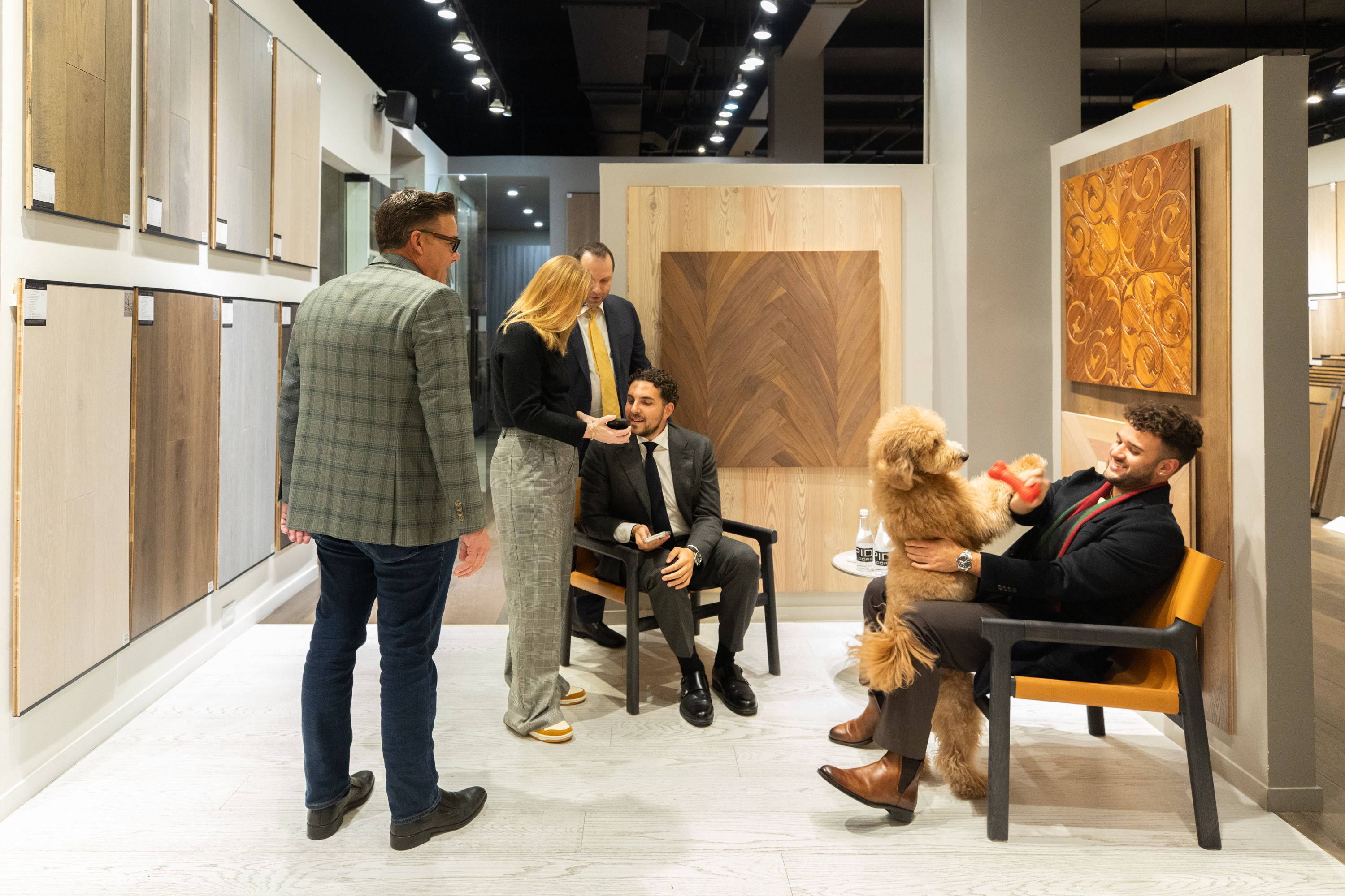 Custom hardwood flooring installations showcased by Steven Skutelsky during NWFA President NYC visit