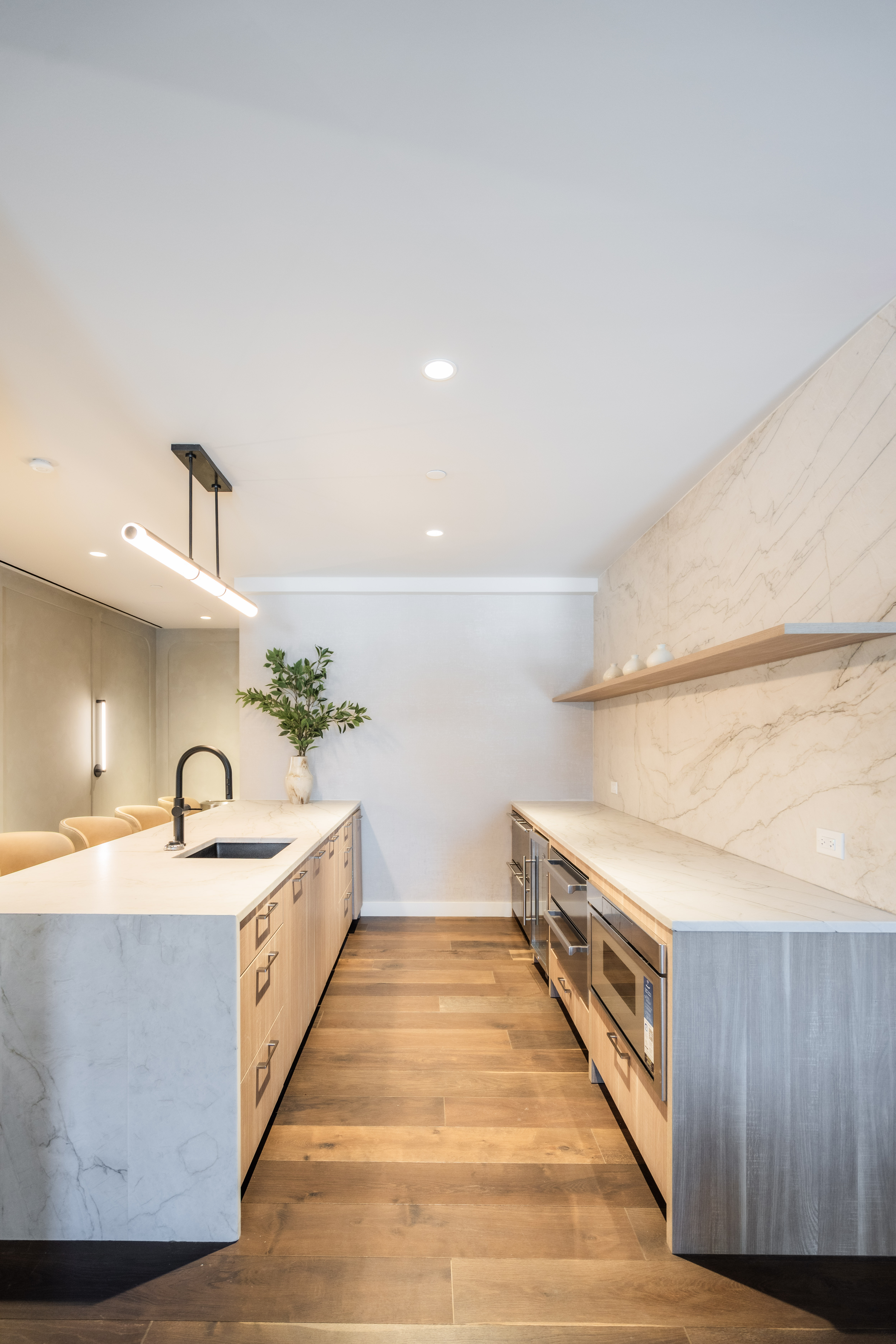 Kitchen over-view flooring at 1057 Atlantic Avenue with PID Floors hardwood