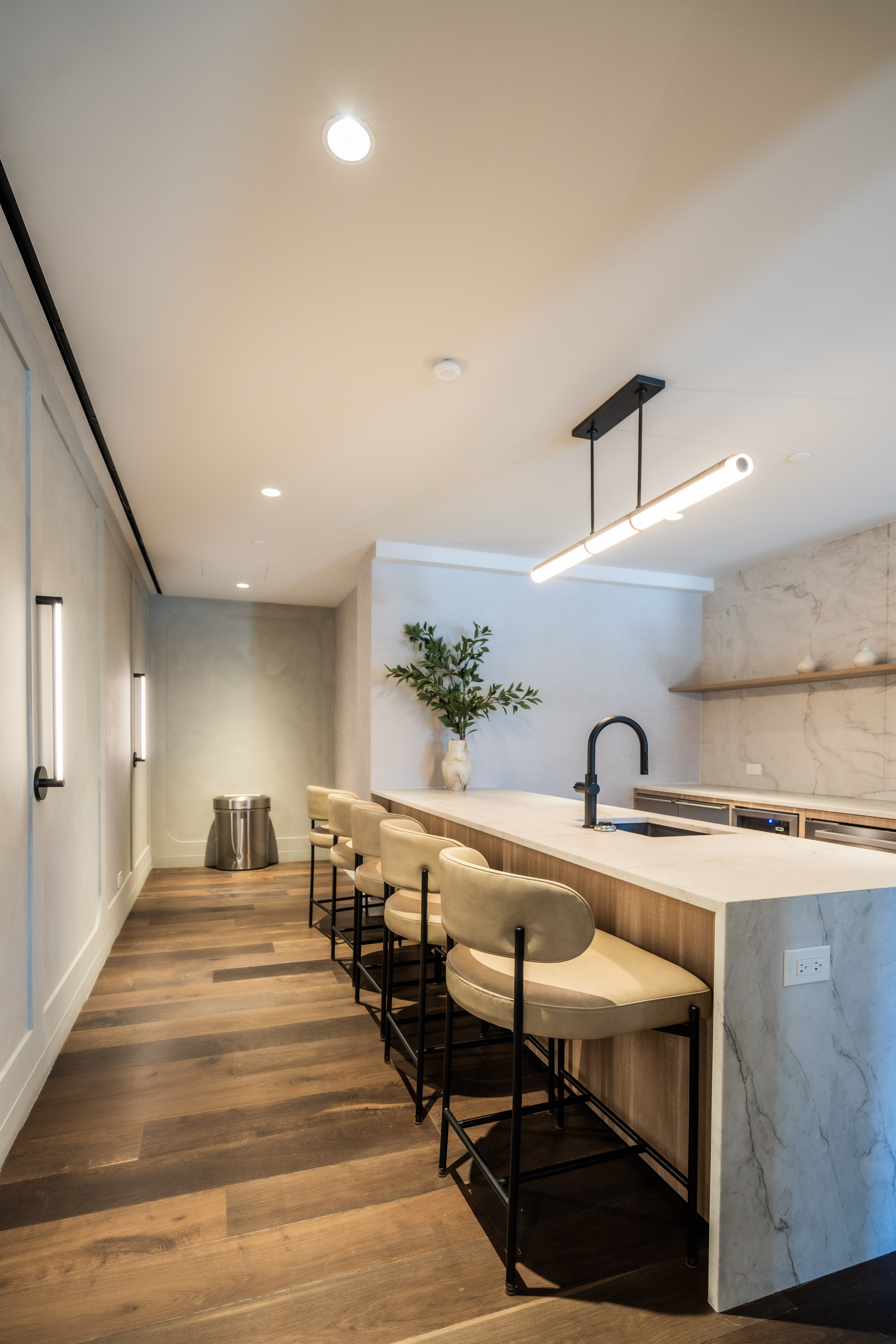 Hallway view of PID Floors hardwood installation at 1057 Atlantic Avenue