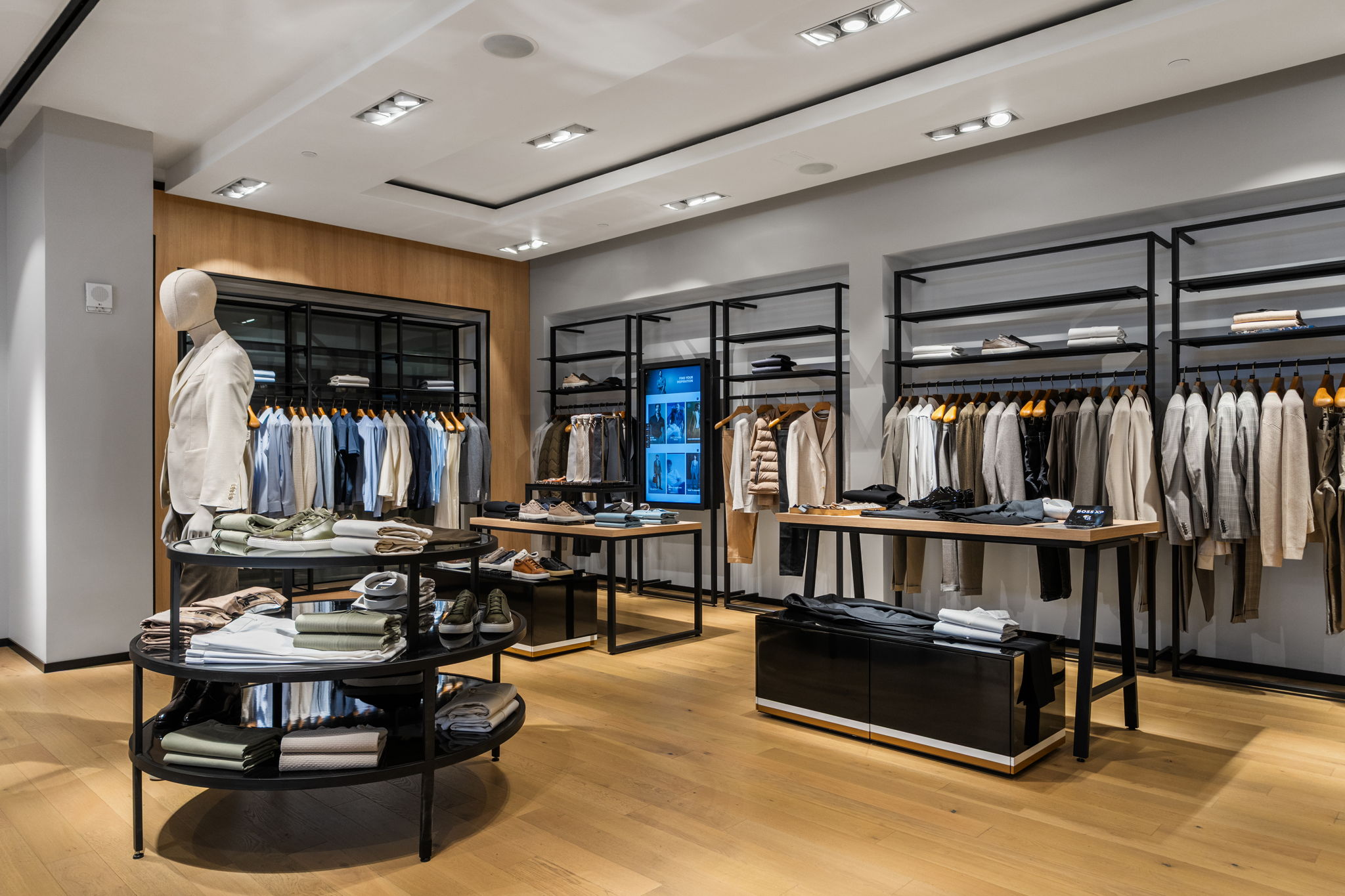 PID Floors luxury hardwood flooring Hugo Boss Coral Gables boutique premium menswear retail installation Miami