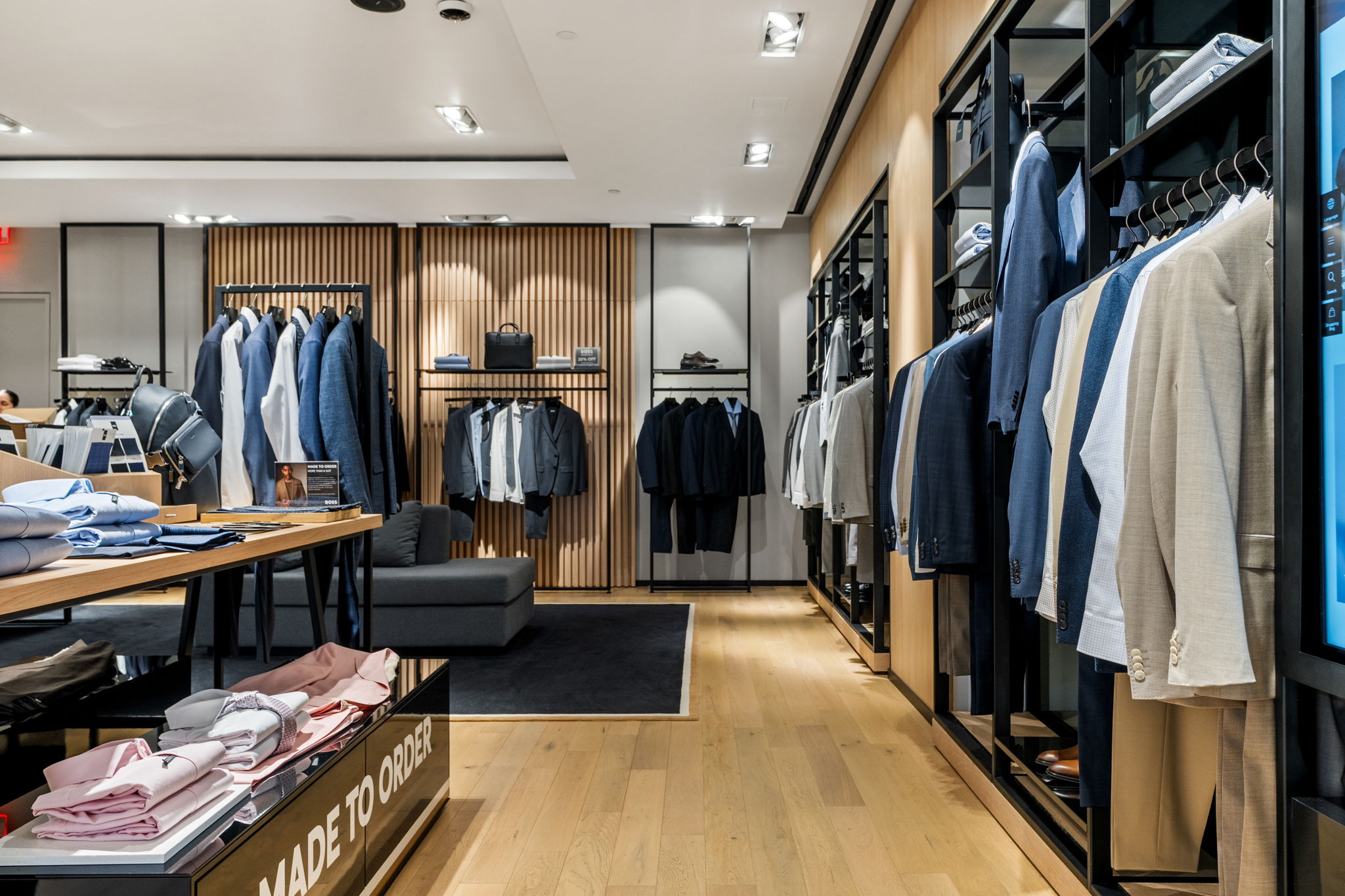 PID Floors high-end hardwood craftsmanship Hugo Boss Coral Gables flagship boutique interior