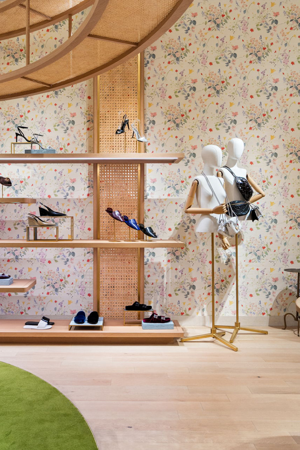 Custom hardwood installation PID Floors Tory Burch boutique Coral Gables high-end fashion retail interior flooring