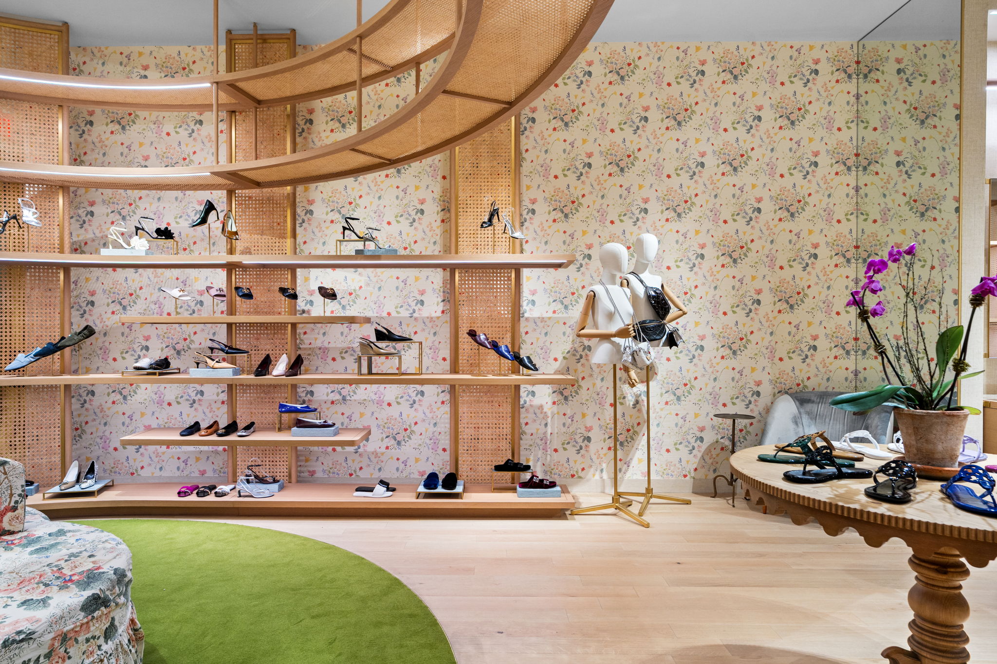 Custom luxury hardwood floors PID Floors Tory Burch Coral Gables high-end retail space European oak design