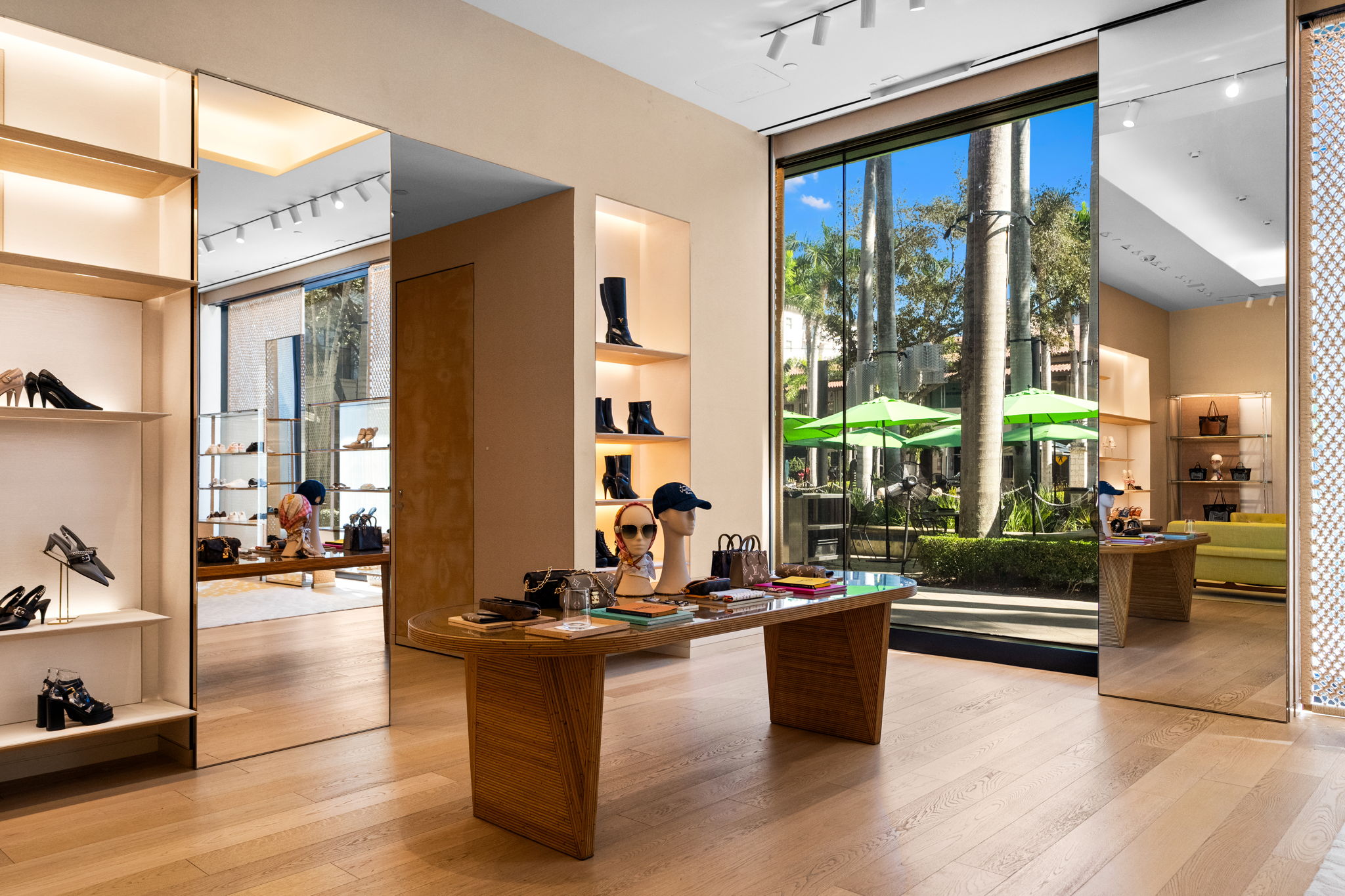 European oak wide plank flooring PID Floors Louis Vuitton Coral Gables luxury brand retail space Miami