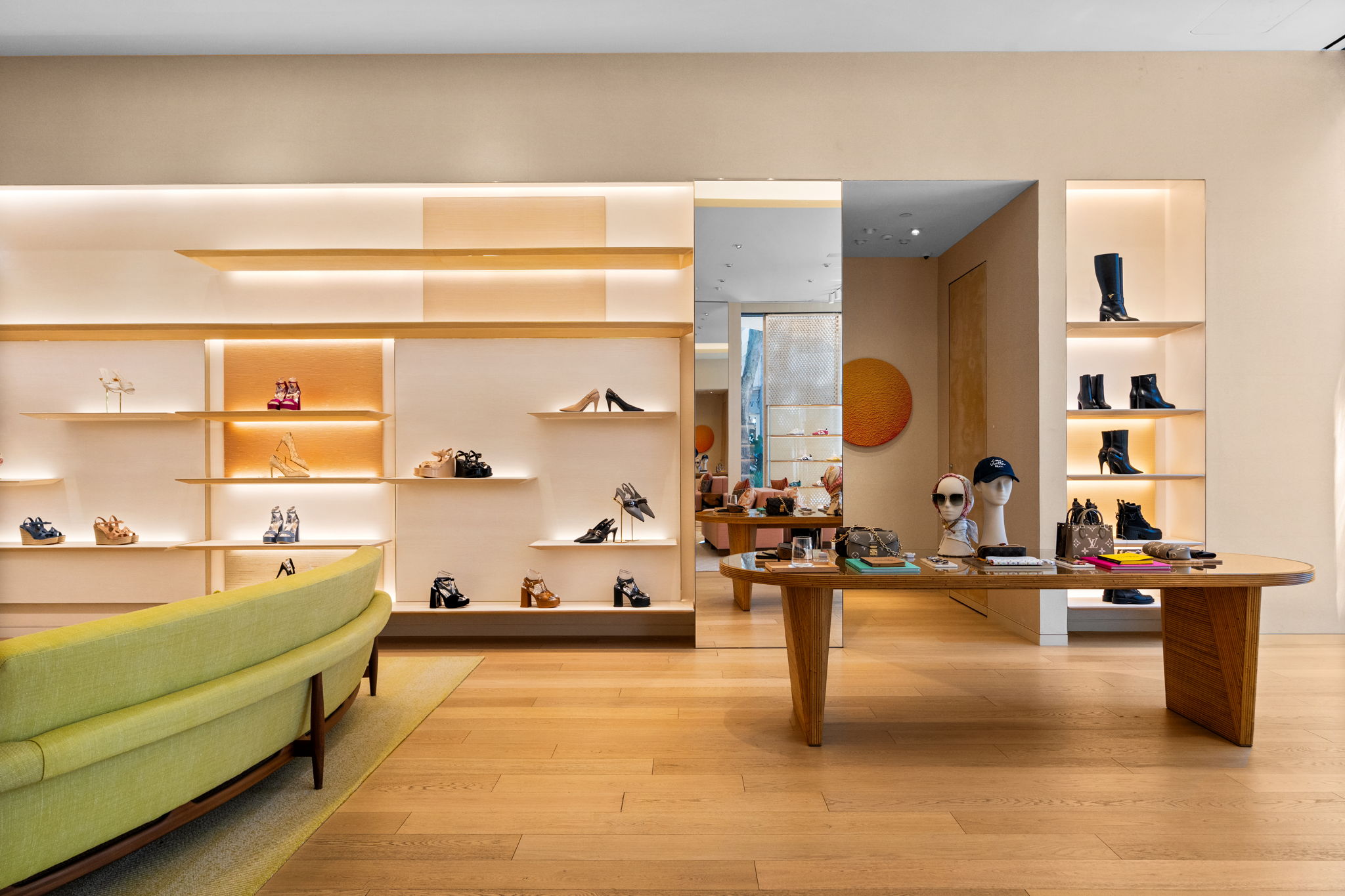 Custom hardwood installation PID Floors Louis Vuitton boutique Coral Gables high-end retail flooring craftsmanship