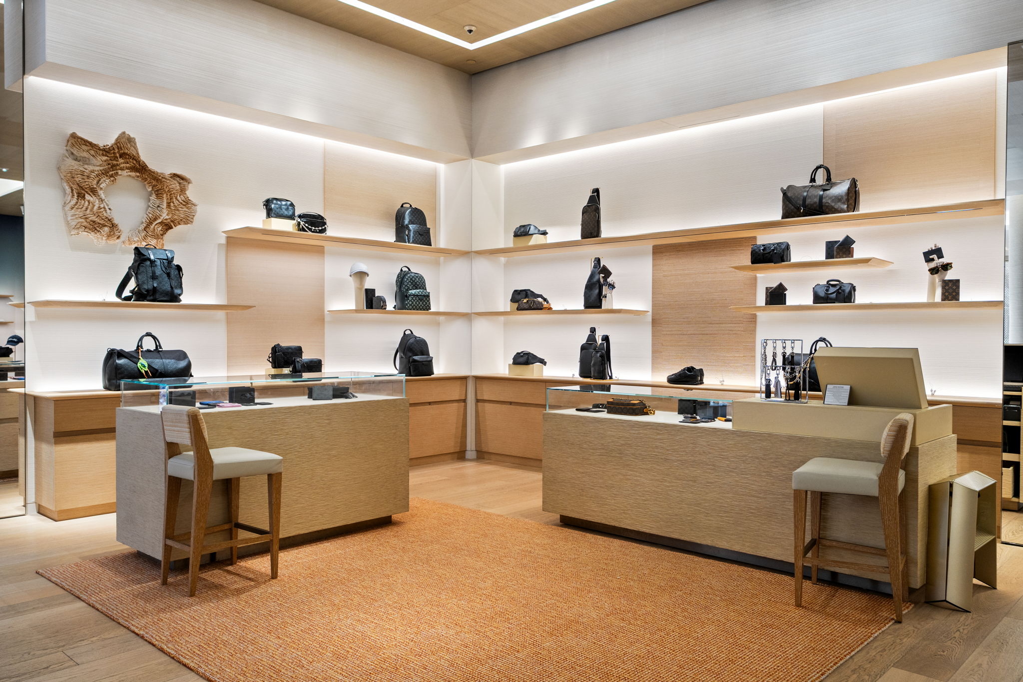 Wide plank European oak flooring PID Floors Louis Vuitton Coral Gables luxury clothing store in Miami