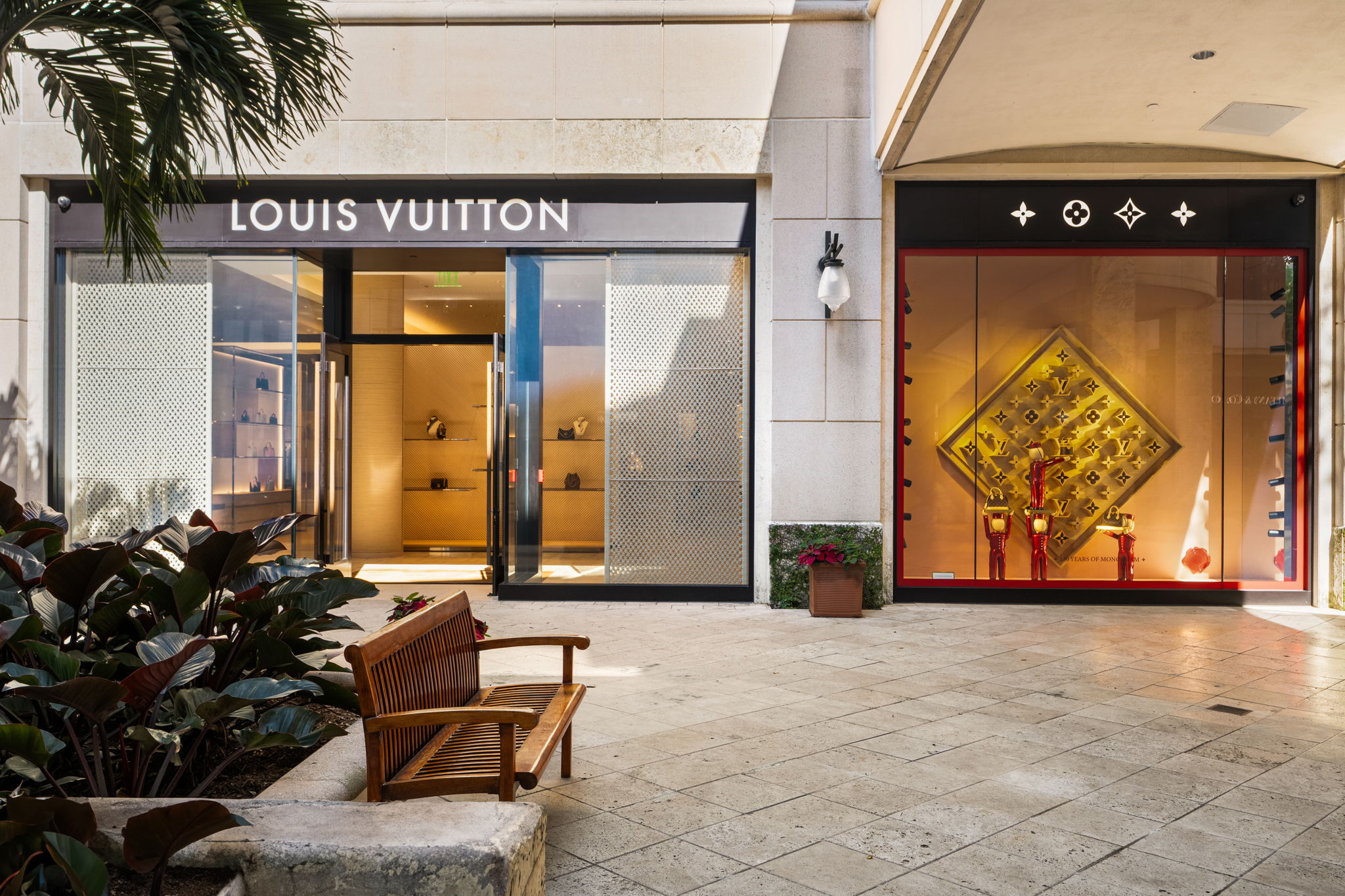 Bespoke hardwood flooring by PID Floors at Louis Vuitton Coral Gables flagship boutique luxury retail environment Miami