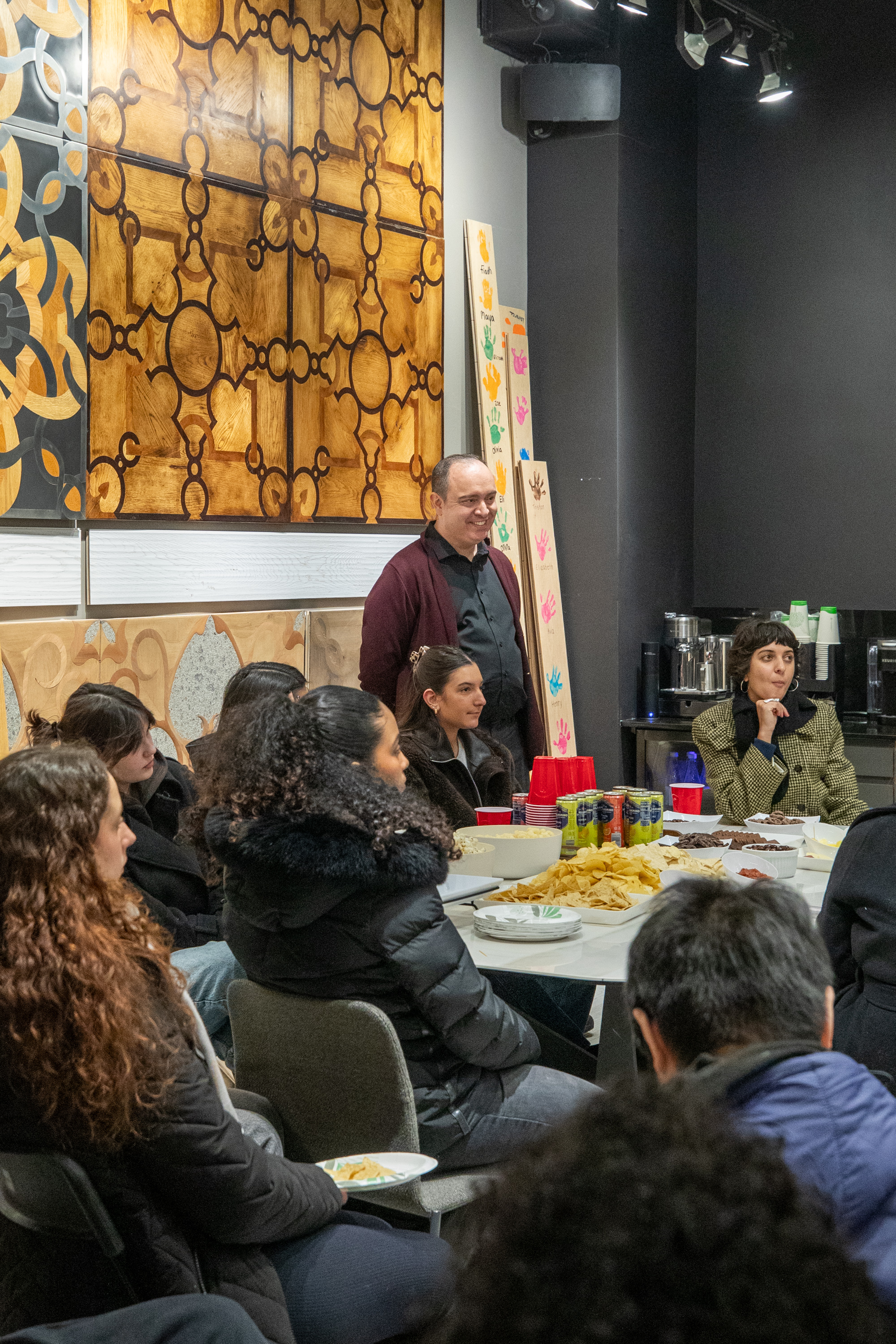 FIT design students and PID Floors staff at showroom table for Lunch Learn session