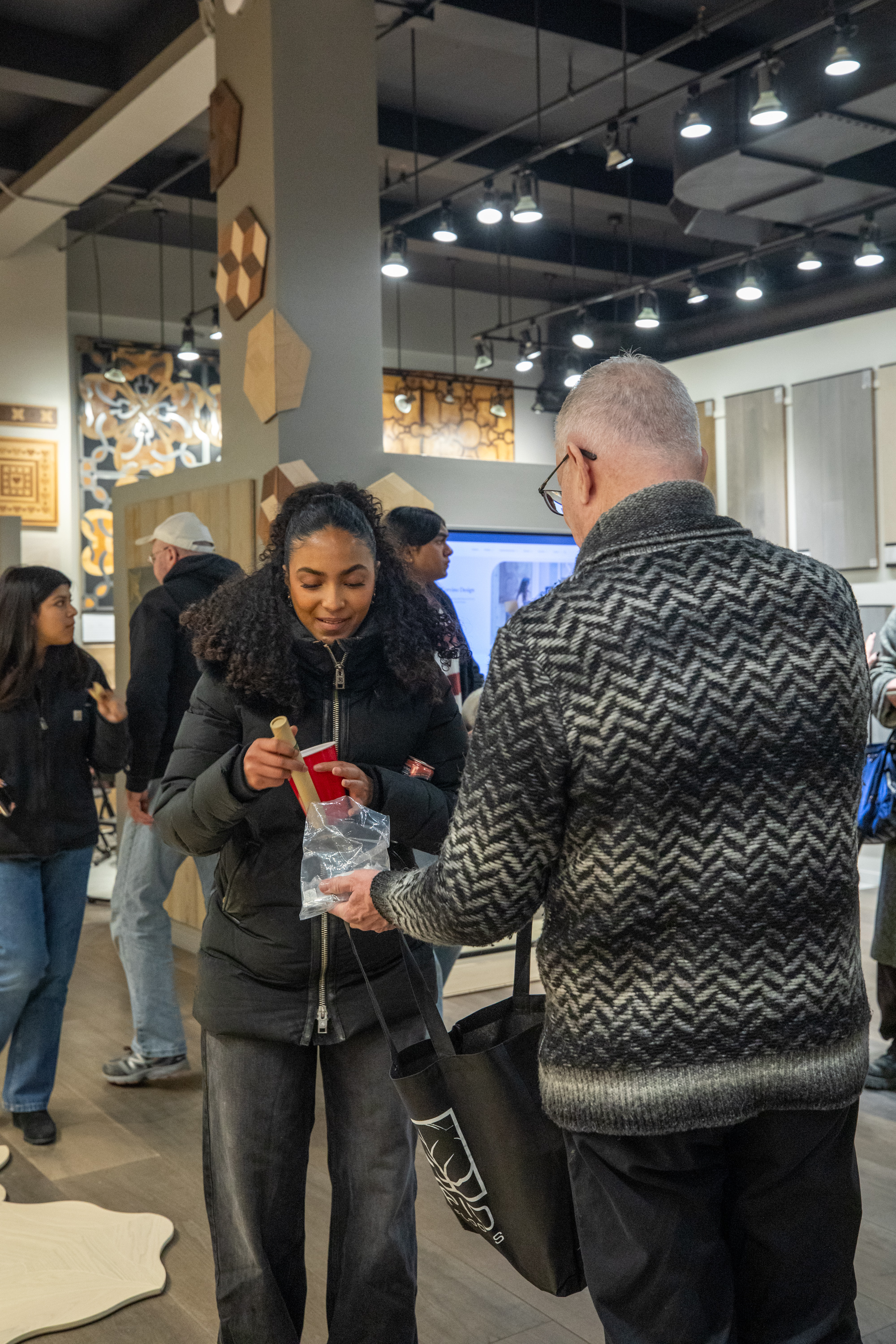 FIT students gathered for final discussion at PID Floors NYC flagship showroom