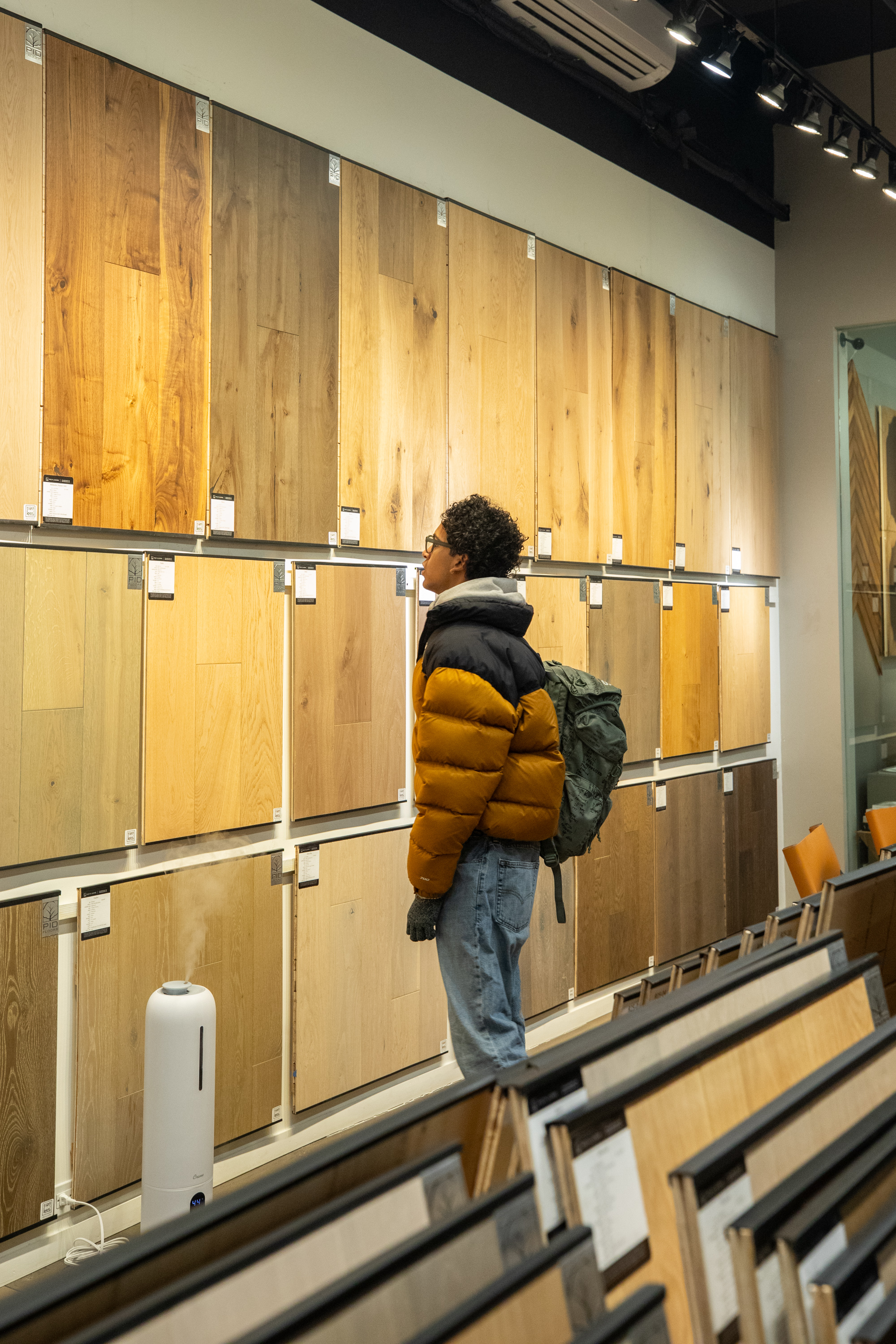 Fashion Institute of Technology students touring the showroom at PID Floors