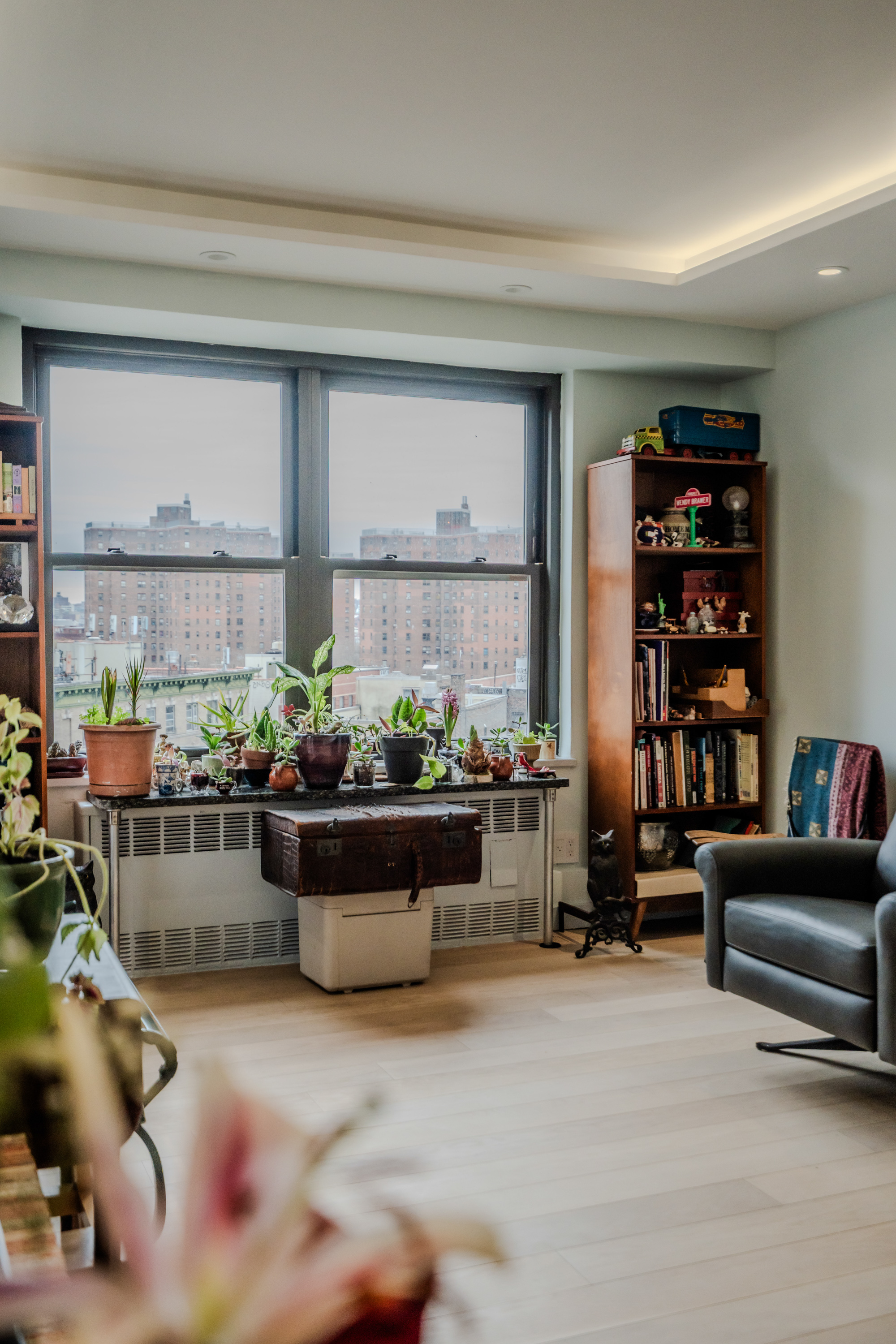 210 East Broadway residential interior featuring custom PID Floors wood flooring
