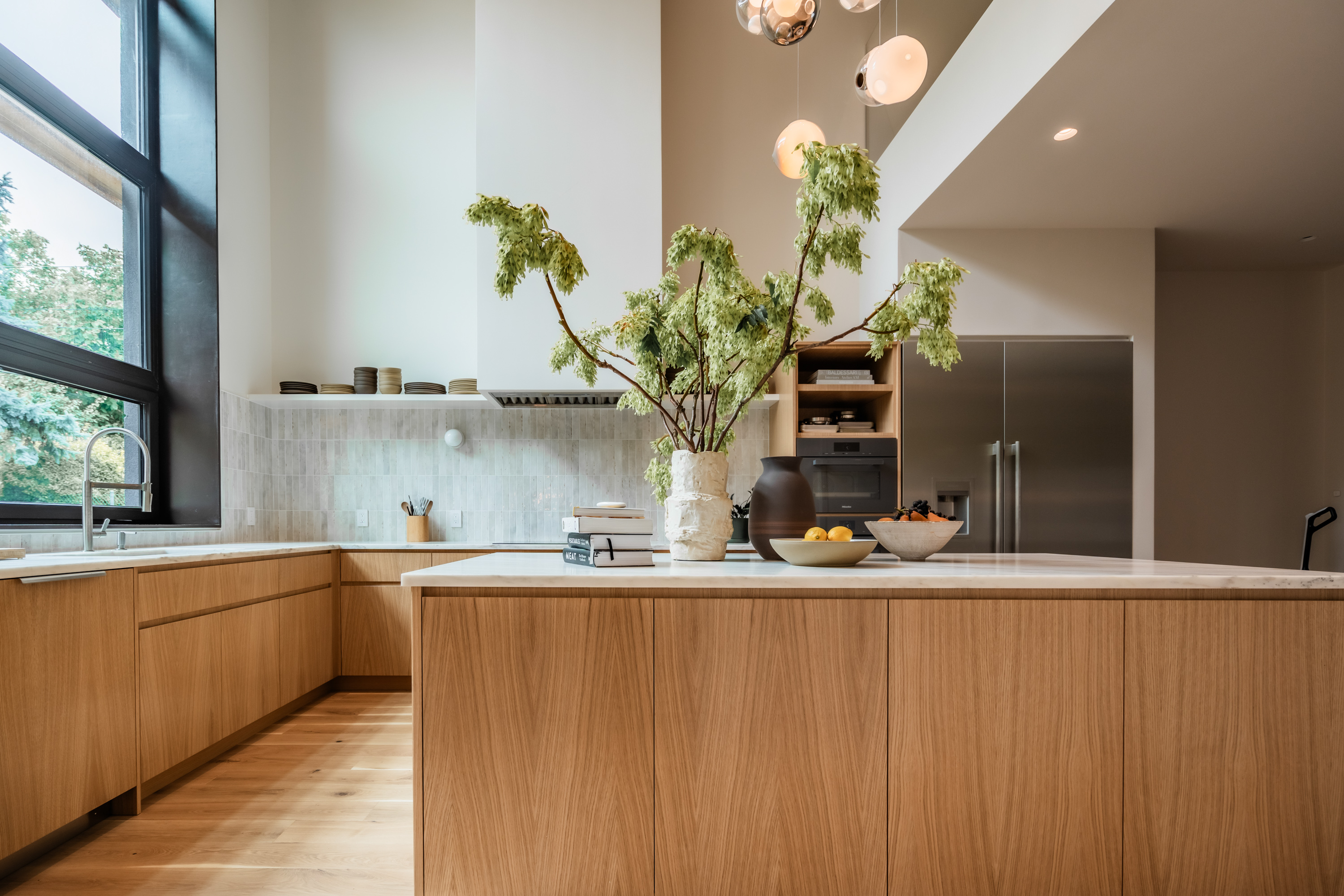 Java Haus dining and lounge area with PID Floors custom wood flooring