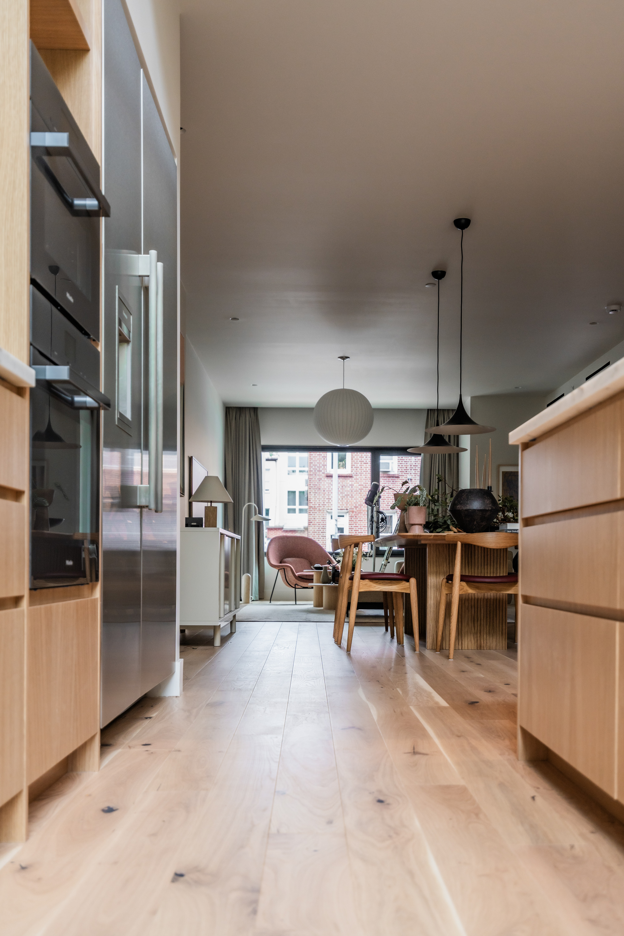 PID Floors hardwood flooring detail at Java Haus warm hospitality interior