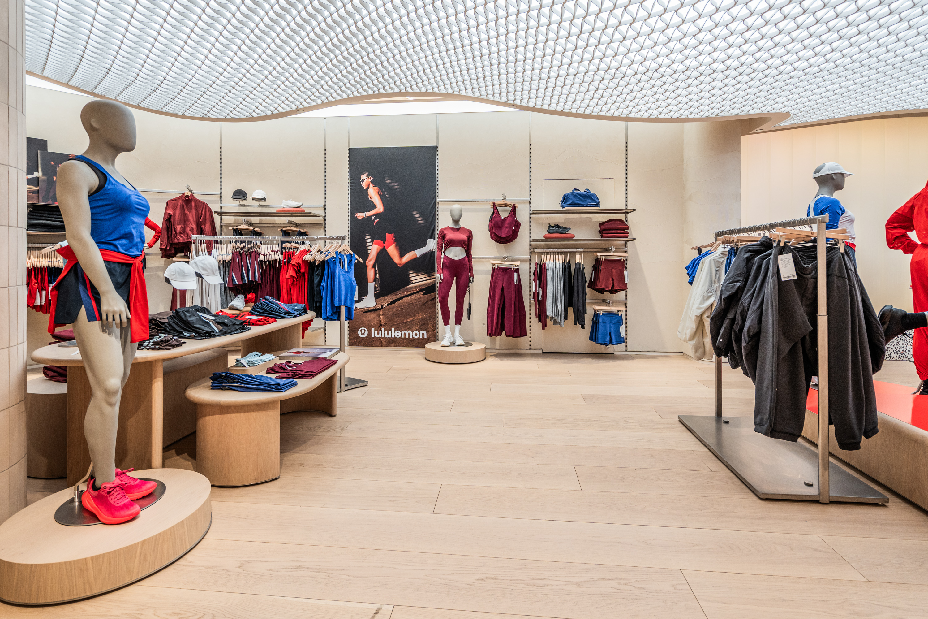 Commercial-grade luxury hardwood floors by PID Floors at lululemon SoHo athletic retail space