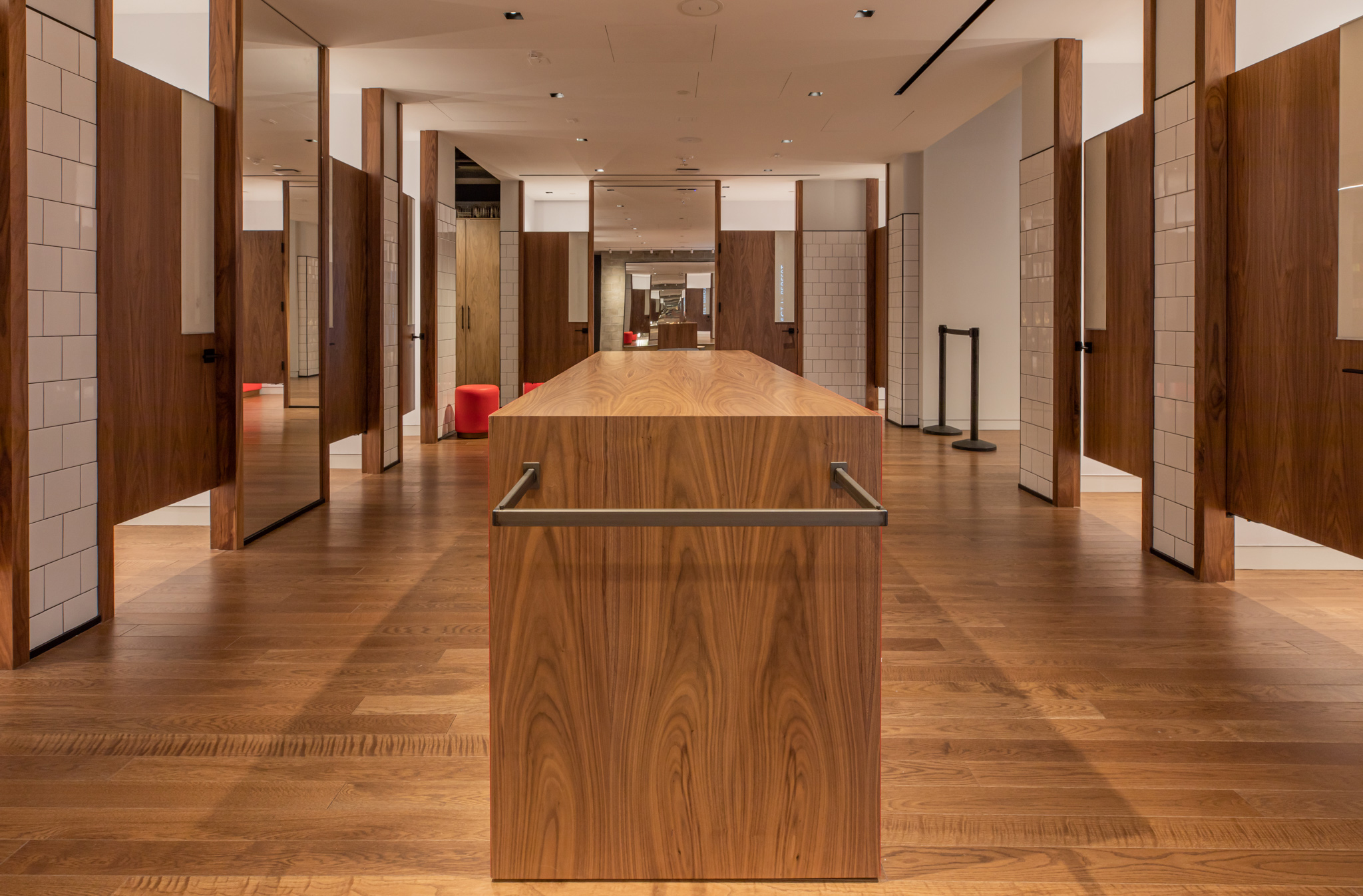Premium wood flooring by PID Floors enhancing lululemon 5th Avenue shopping experience and design