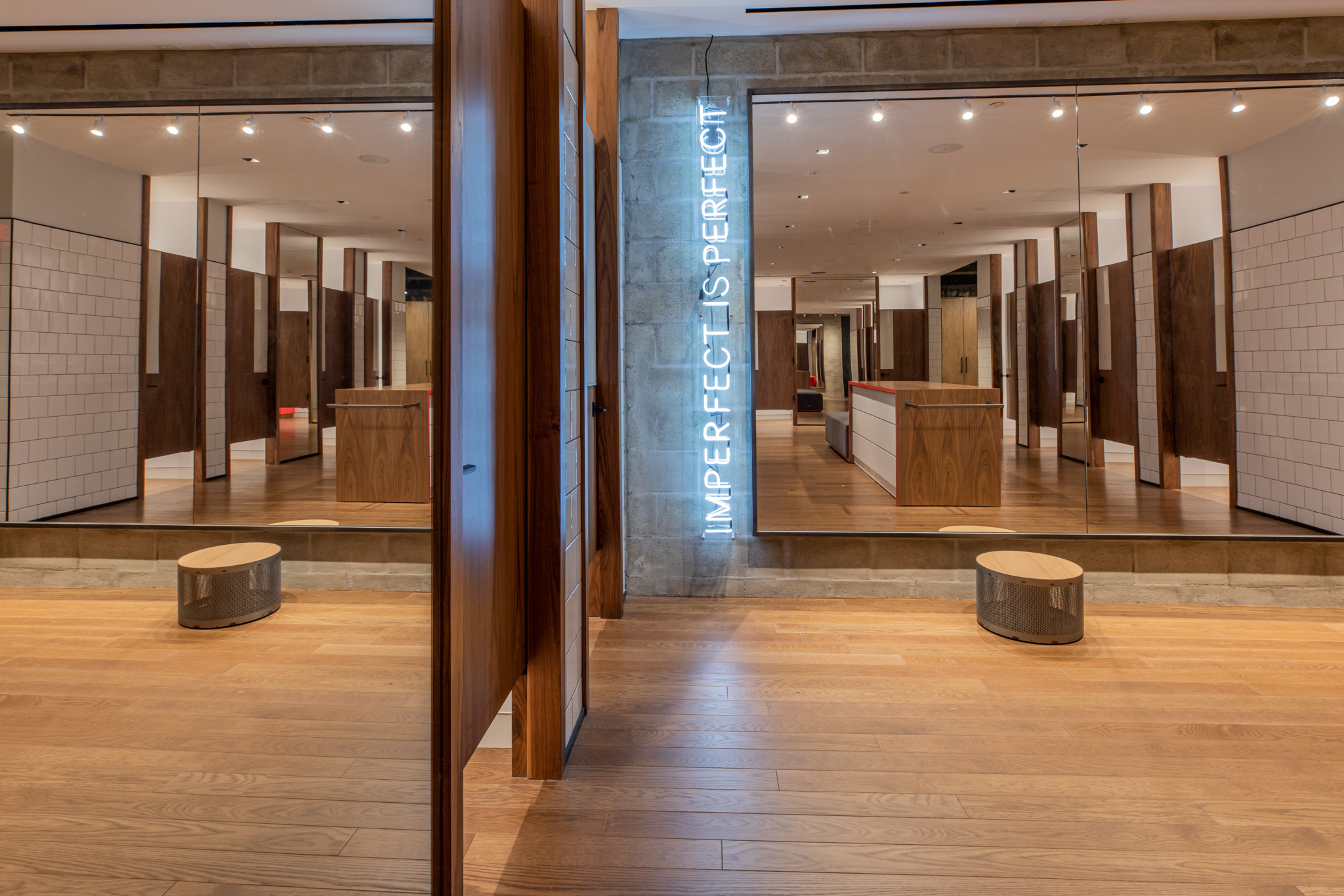High-end hardwood plank finish at lululemon 5th Avenue New York installed by PID Floors specialists