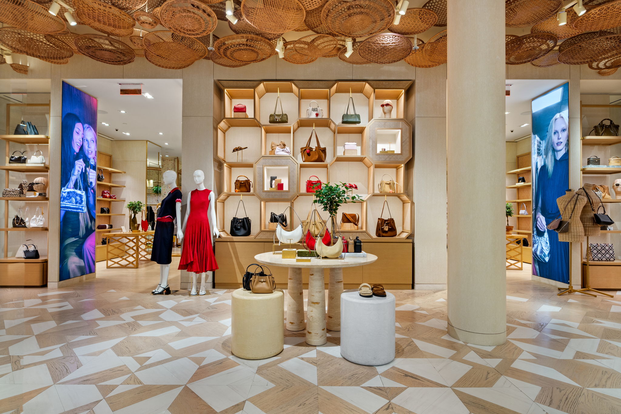Tory Burch Aventura Mall boutique interior with luxury hardwood flooring by PID Floors