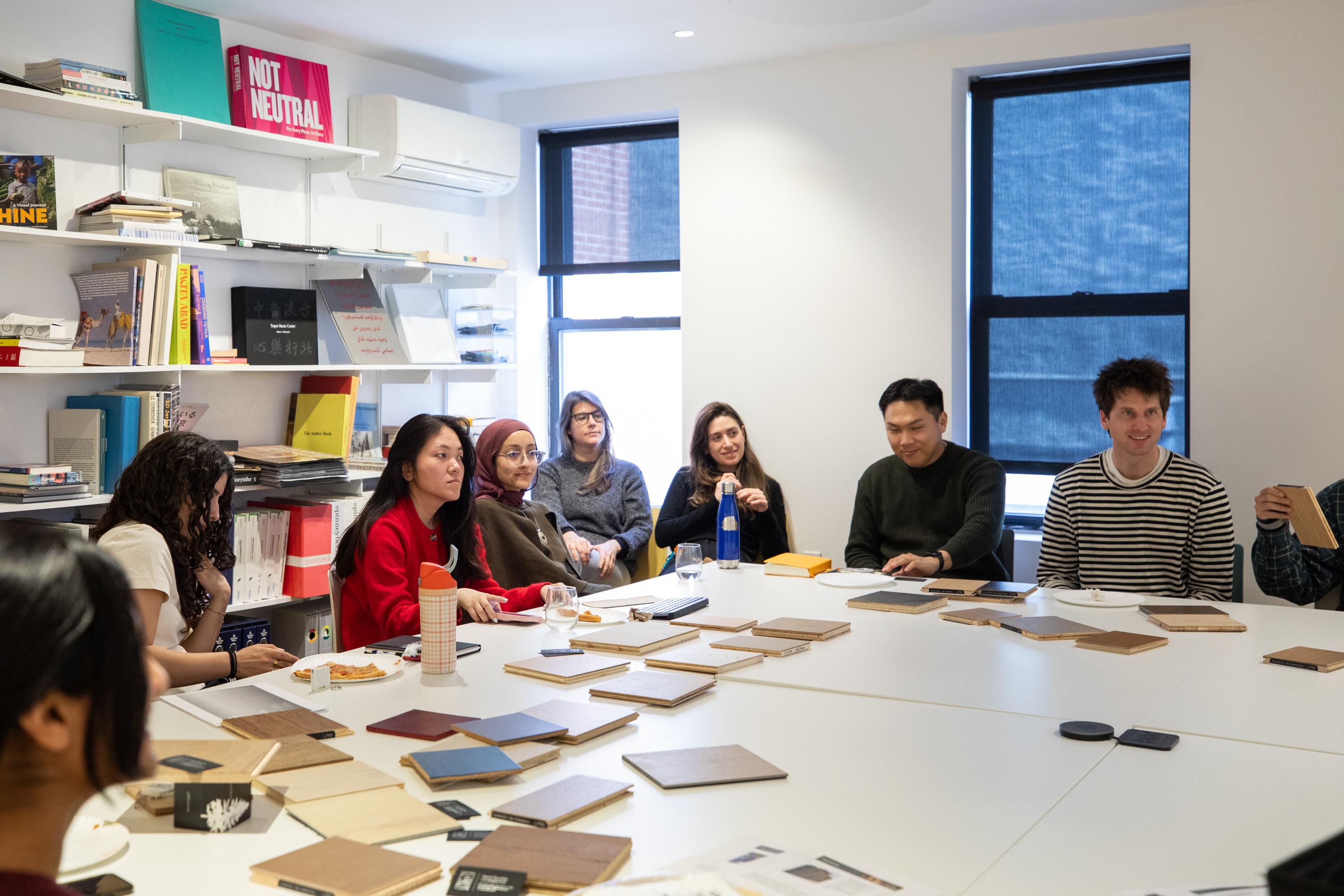 Architects engaging in hardwood flooring discussion