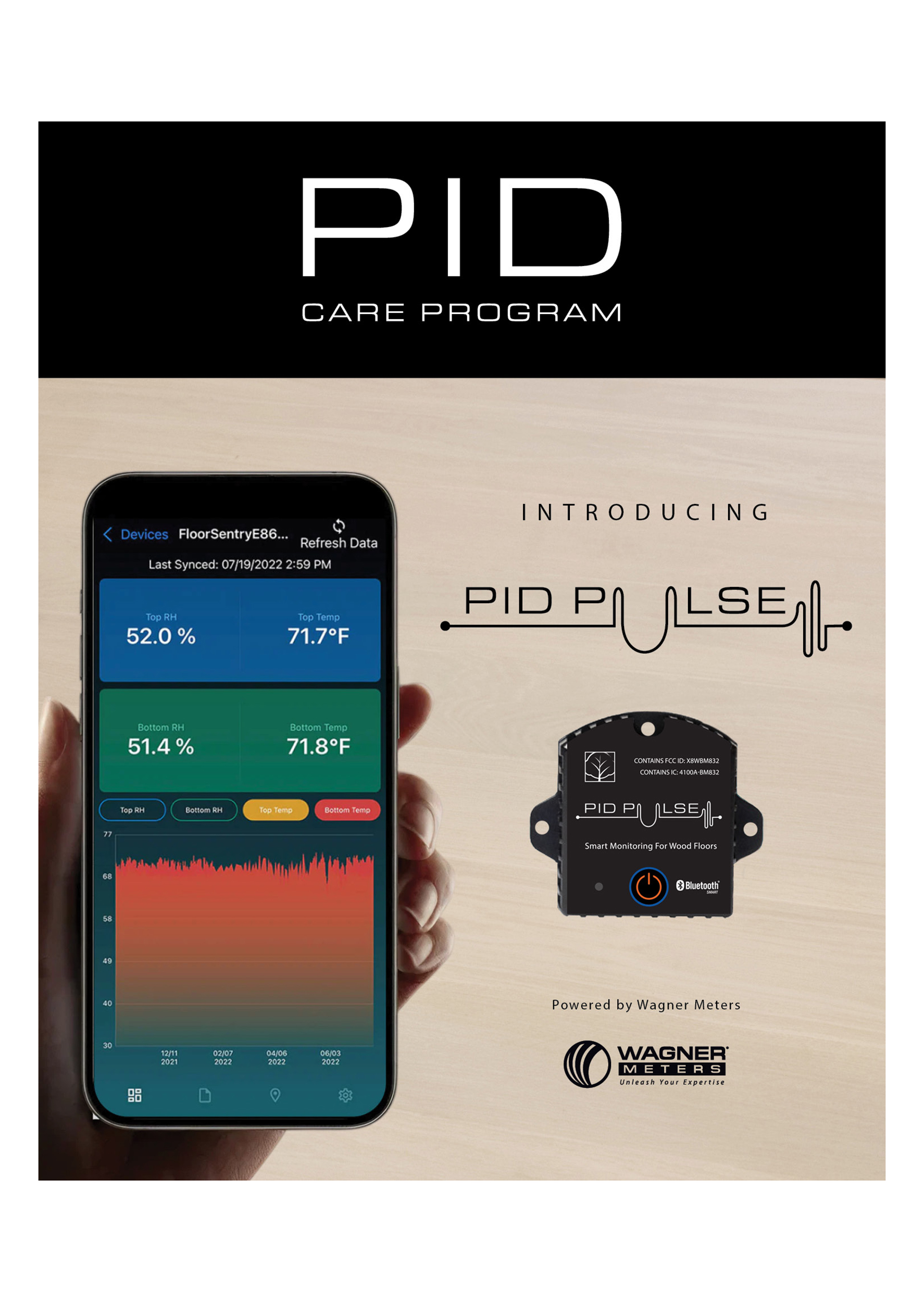 PID PULSE moisture monitoring device installed