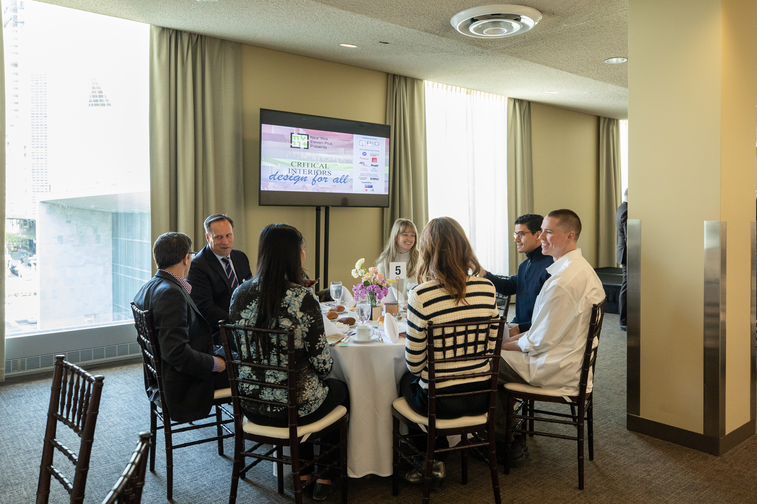 Elegant luncheon setup for architecture fundraiser