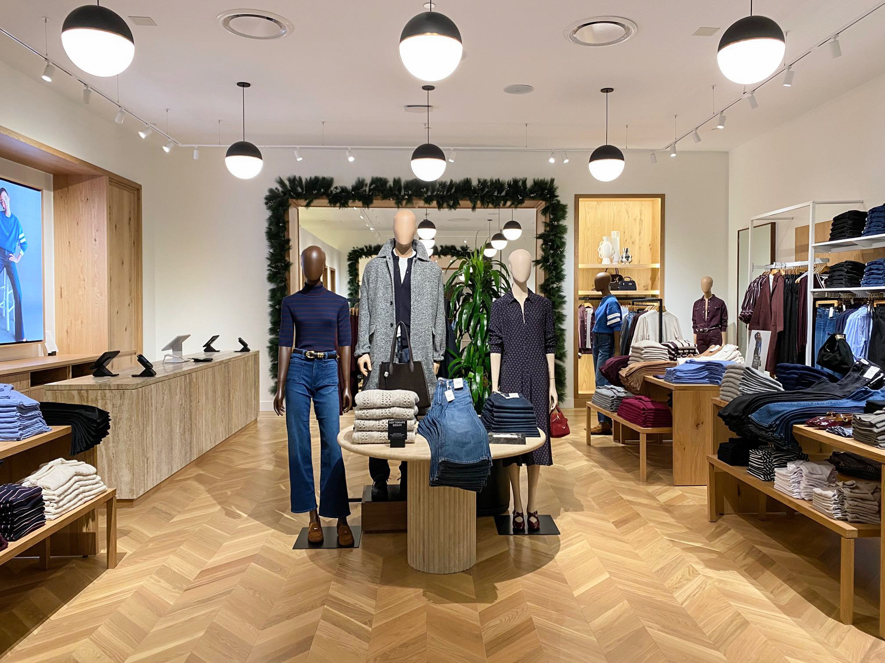 Madewell retail store interior featuring custom hardwood flooring by PID Floors
