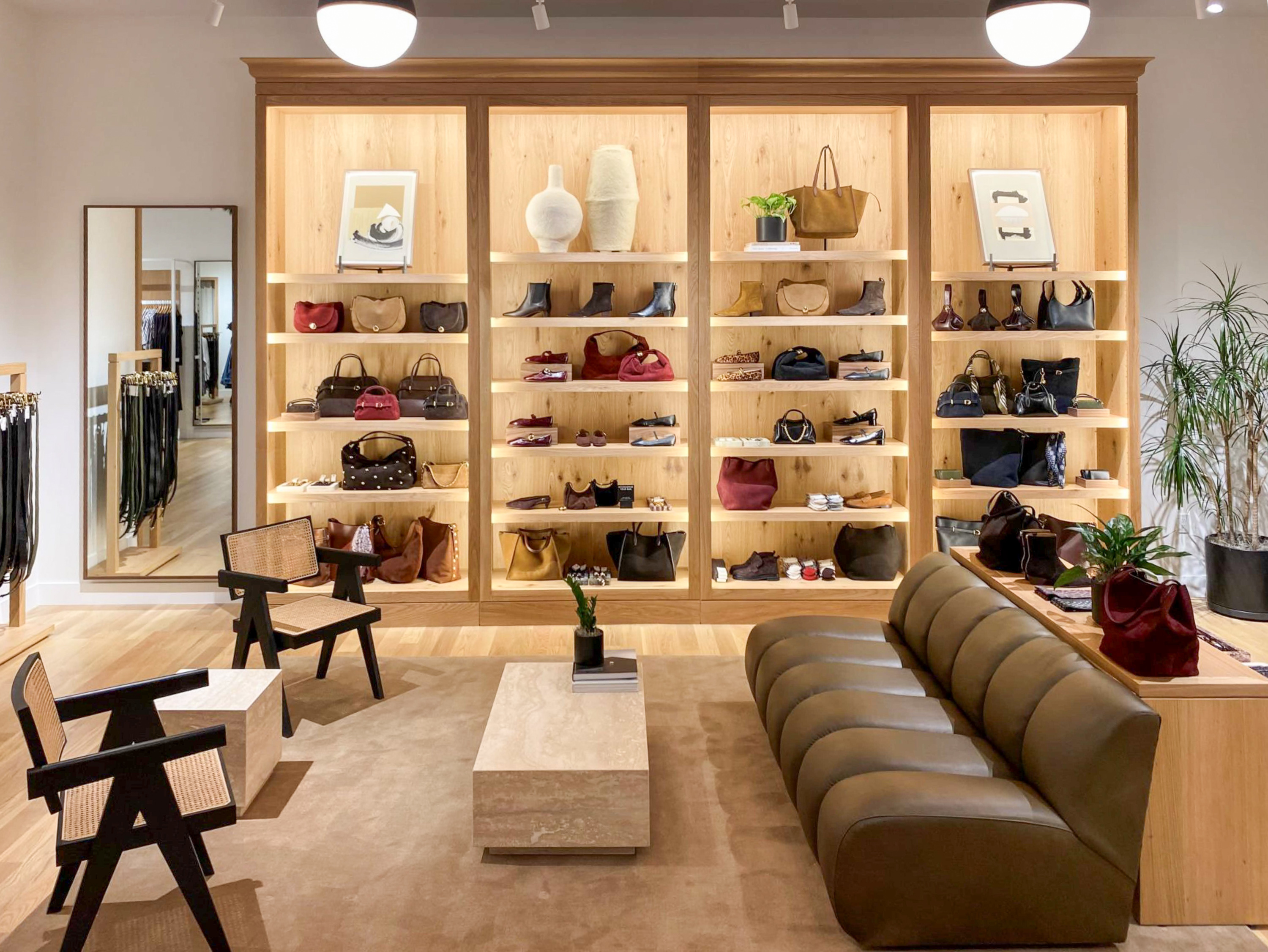 Custom hardwood plank flooring showcased inside Madewell fashion retail environment