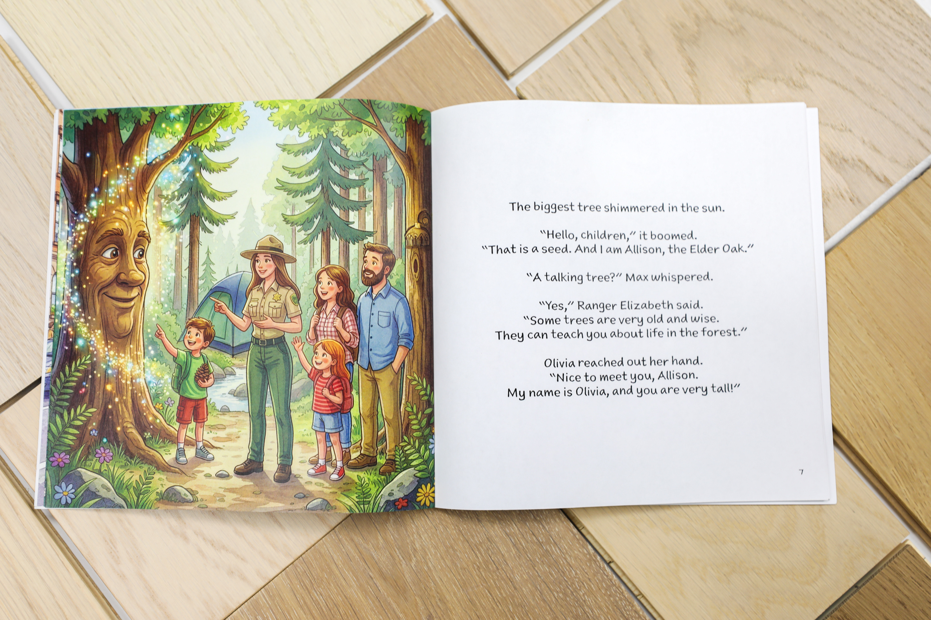 PID Floors educational book celebrating forests and responsible stewardship