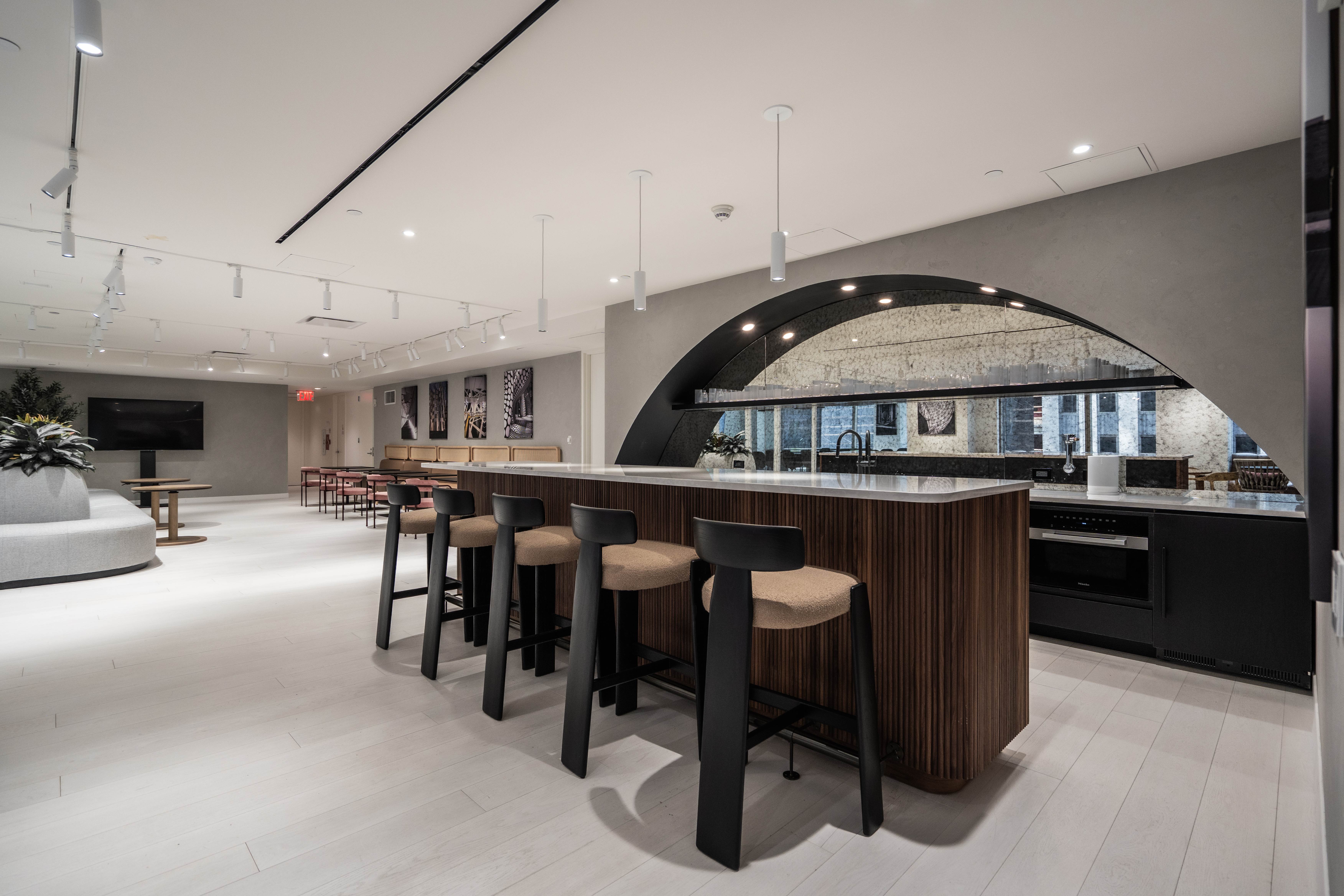 Refined commercial interior showcasing luxury wood flooring and modern office design by PID Floors