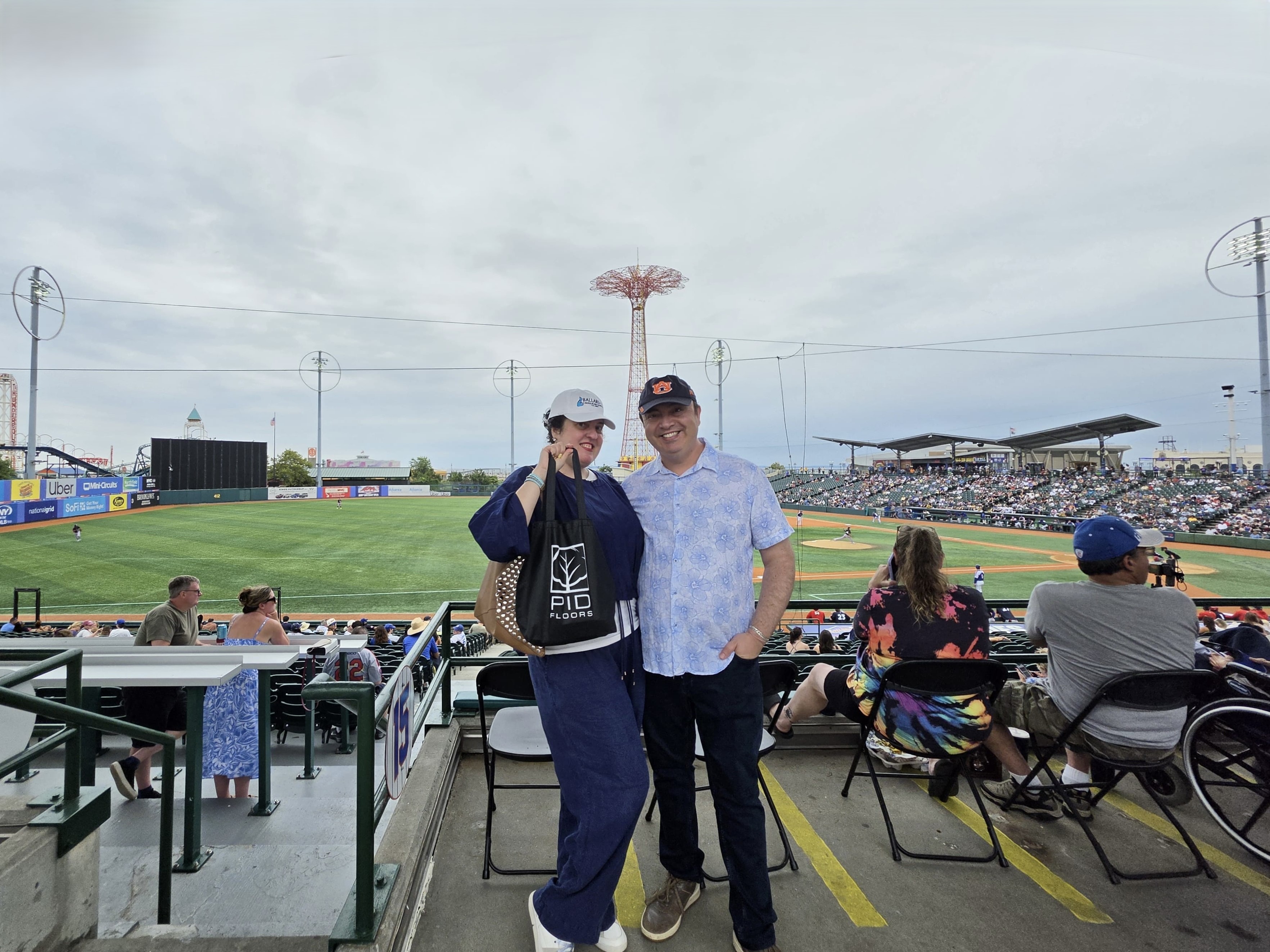 PID Floors representatives networking with architects and design professionals during the AIA New York charity baseball event