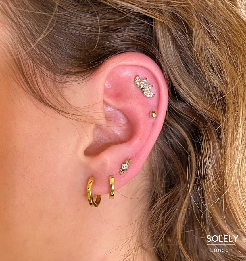 Which areas of the ear are the most/least painful?