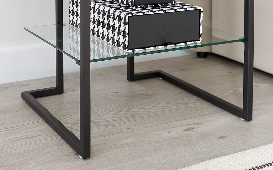 Odele Dark Wood Bedside Table bedroom furniture