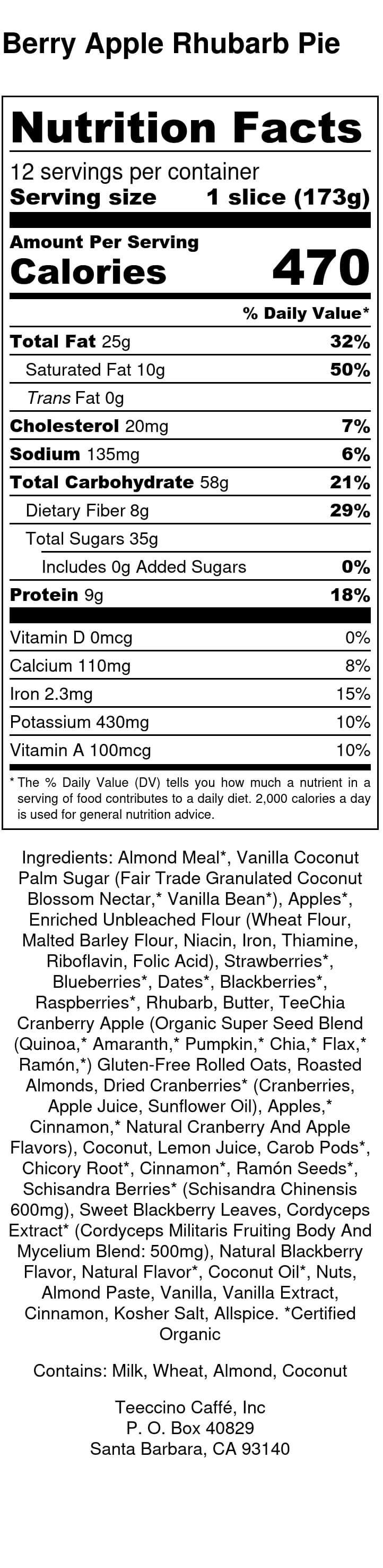 Berry Apple Rhubarb Pie Teeccino