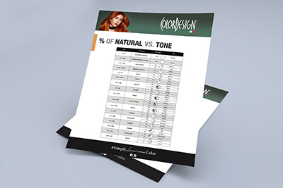 A sheet of paper that shows natural vs tone