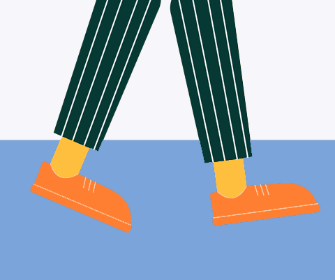 illustration of person's feet walking