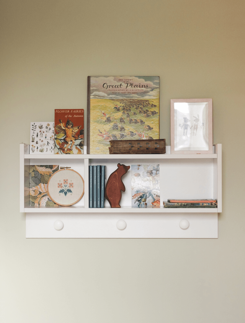 Nursery shelf with more objects added