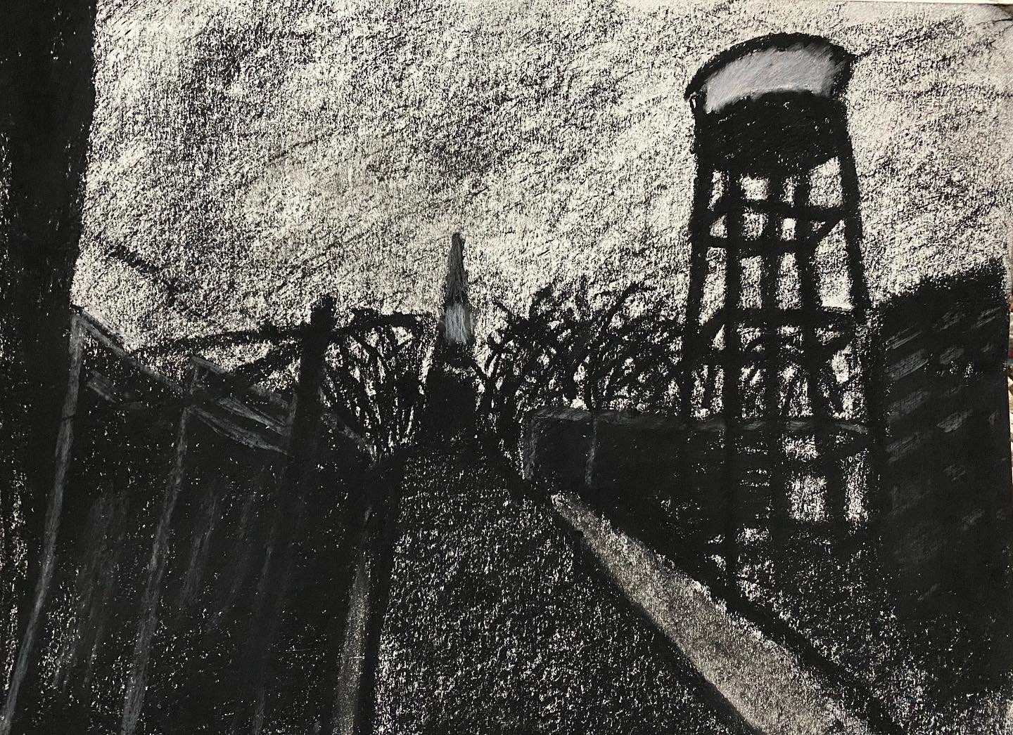 Rick includes hand-drawn charcoal illustrations to bring the story to life.