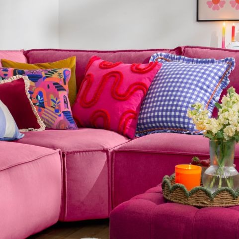 Pink couch cushions hotsell