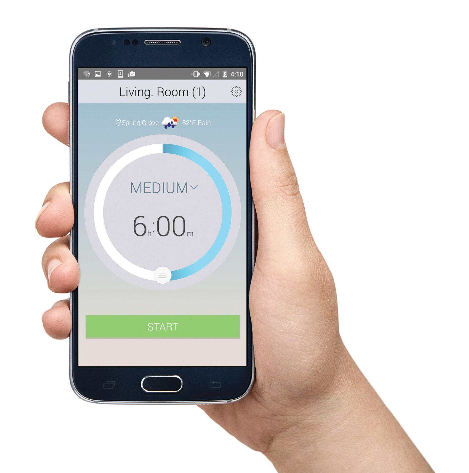 Free Wi-Fi app on smartphone controls all of the whole house fan functions.