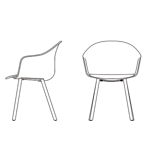 Armshell Four Leg - Wooden (4WL)