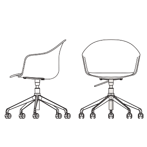 Armshell Swivel Five Spoke Castors (HO)