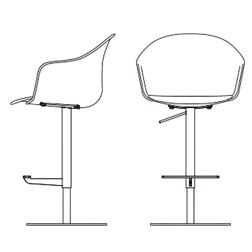 Armshell Swivel Adjustable Stool (ST-ADJ)