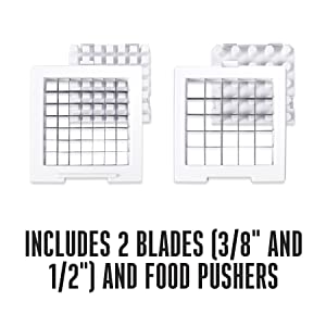 Includes 2 Blades & Food Pushers