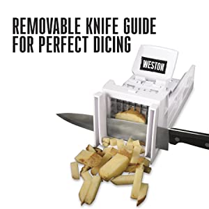 Removable Knife Guide for Perfect Dicing