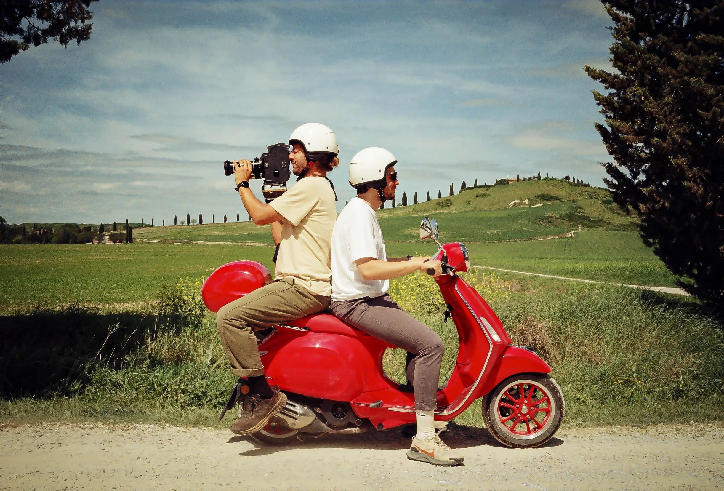 Red Vespa in Tuscany