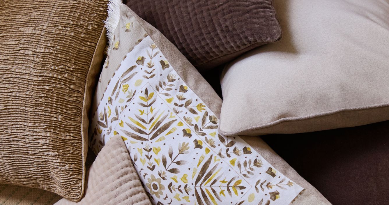 A zoomed-in image of autumn cushions