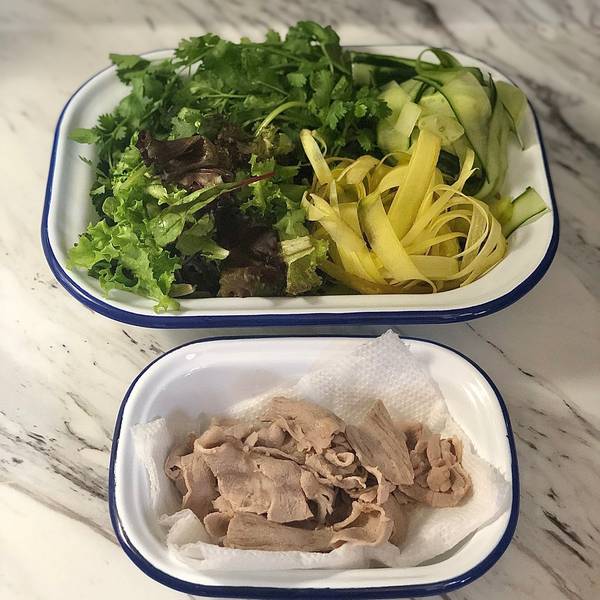 prepared shabu shabu salad ingredients