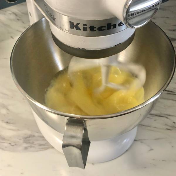 Mixing the wet ingredients in a stand mixer