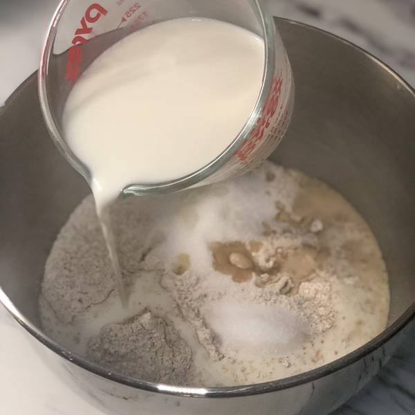 adding milk